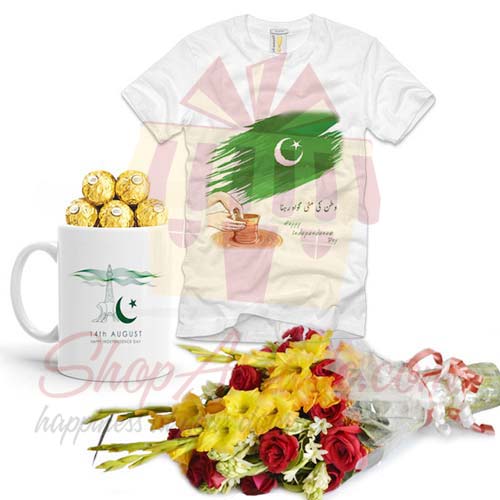 Azaadi Mug Tshirt With Flowers