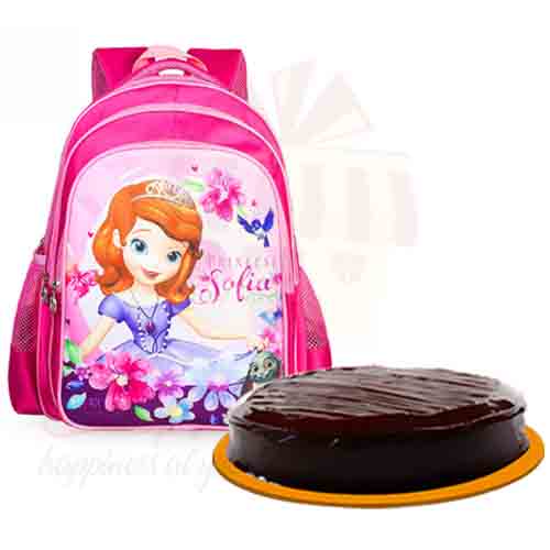 School Bag With Cake For Girl