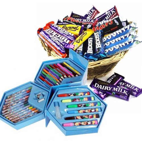 Colour Box With Choco Basket
