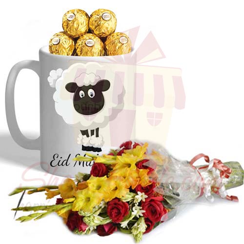 Bouquet With Eid Choco Mug