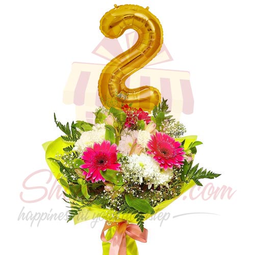 Number Balloon Bouquet (Single Number)
