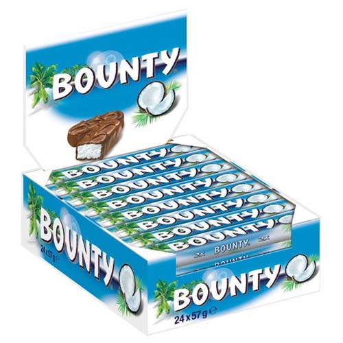 Bounty Chocolates Box 24 Bars 50gms Each