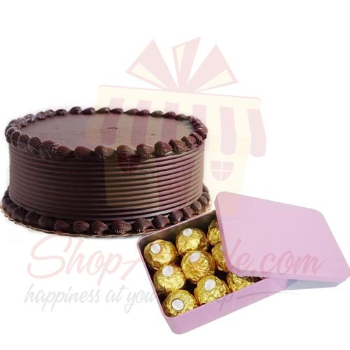 Ferrero Tin With Choc Cake