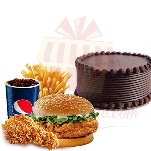 Choc Cake With KFC WOW Meal