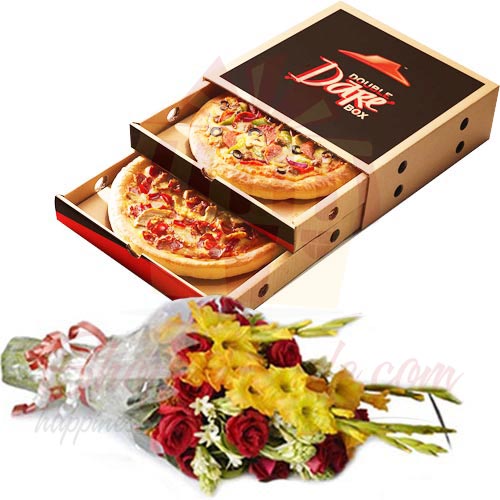 Bouquet With Pizza Hut Deal