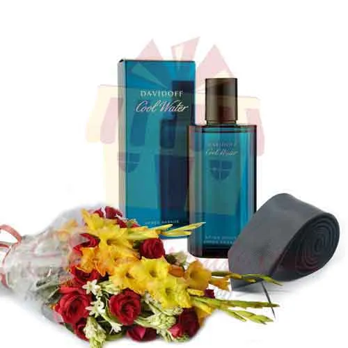 Cool Water With Tie And Bouquet