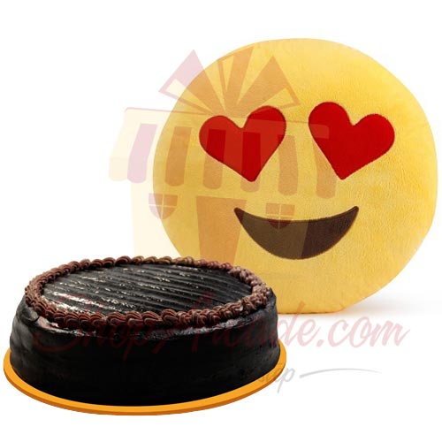 Cake With Love Emoji Cushion