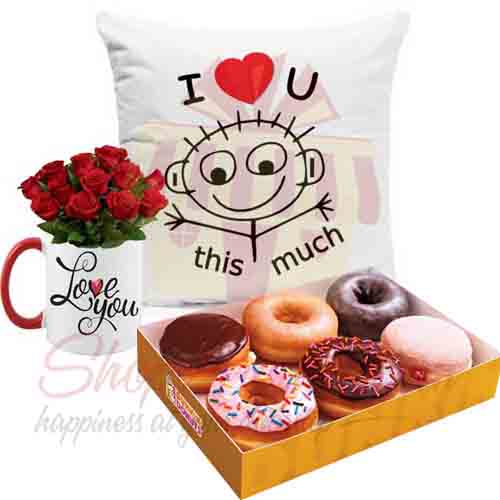 Donuts Rose Mug And Cushion
