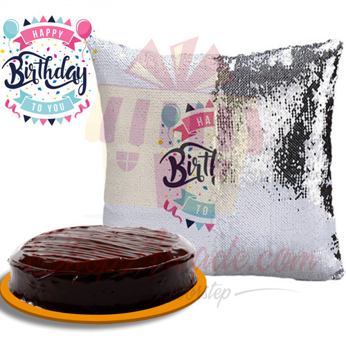 Birthday Magic Cushion With Cake