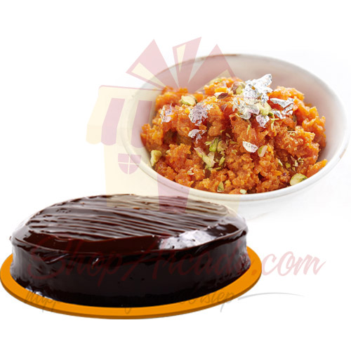 Cake With Gajar Ka Halwa