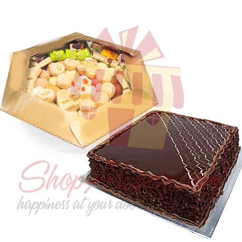 Mithai Tokra With Chocolate Cake