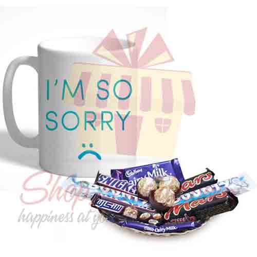 Sorry Mug With Choc Tray