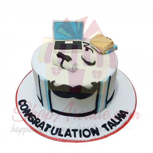 Mustache Cake 6lbs-Black And Brown