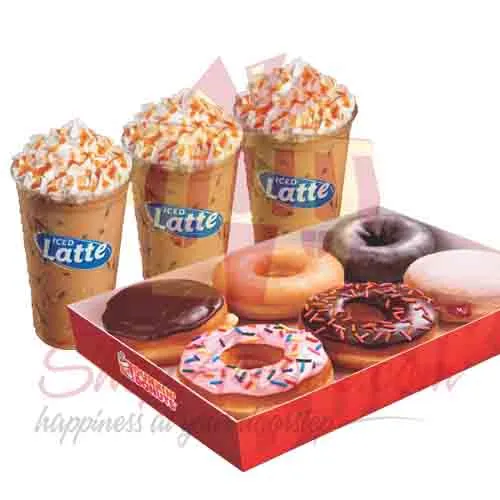 lced Latte With Donuts From Dunkin Donuts