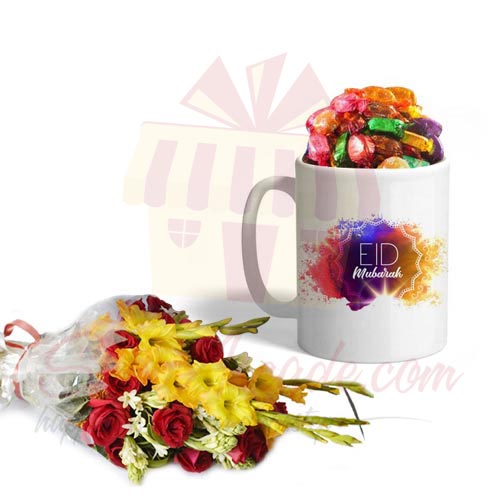 Eid Choco Mug With Flowers