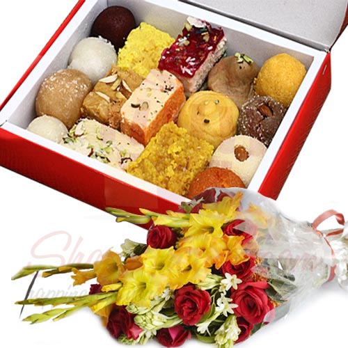 Mithai And Flowers