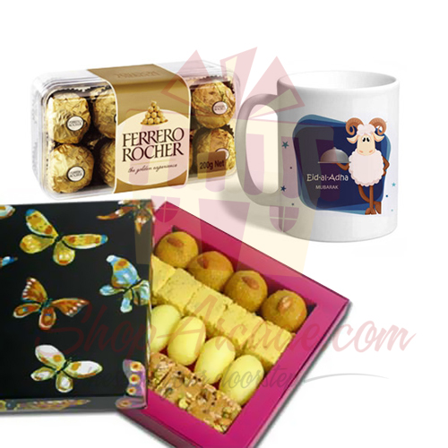 Eid Mug, Chocolates And Mithai