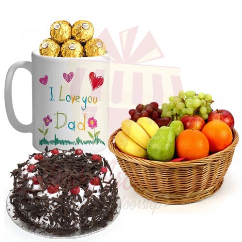 Fruits n Cake With Choco Mug