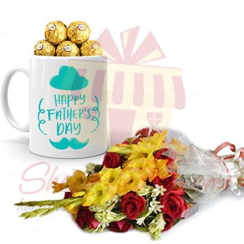 Ferrero Mug With Flowers For Pappa