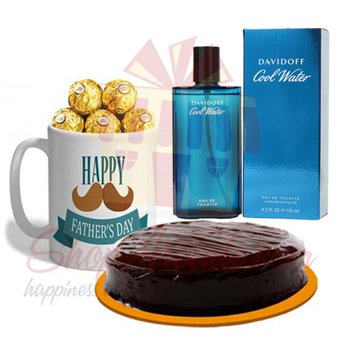 Perfume With Choco Mug And Cake For Abbu