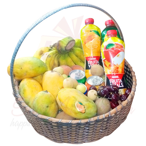 Fruits With Juices Basket