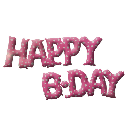 Happy B Day Balloon (Heart Print)
