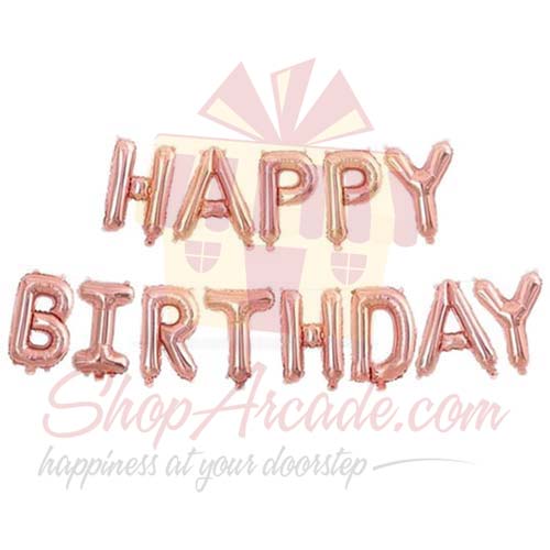 Happy Birthday (Alphabet Balloons) Peach