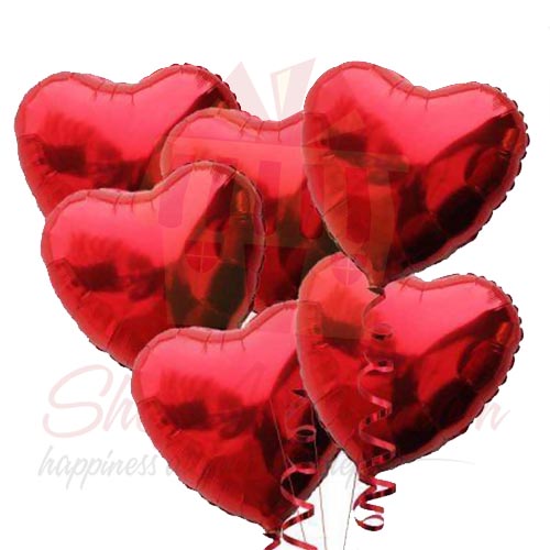 Heart Ballons 6 Pcs