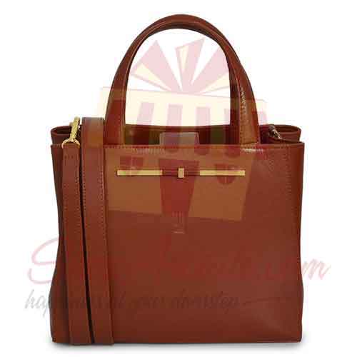 Hand Bag Dark Tan