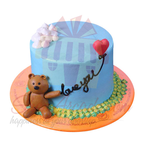 Love Theme Teddy Cake By Sachas