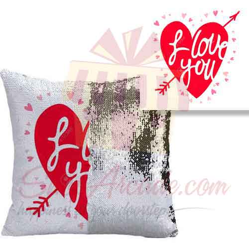 I Love You Sequin Cushion 2
