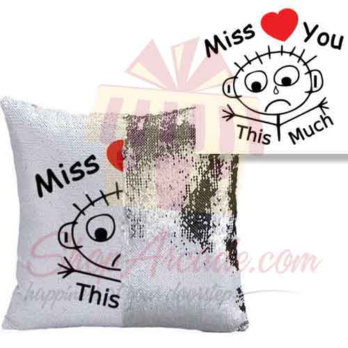 Miss You Sequin Cushion 1