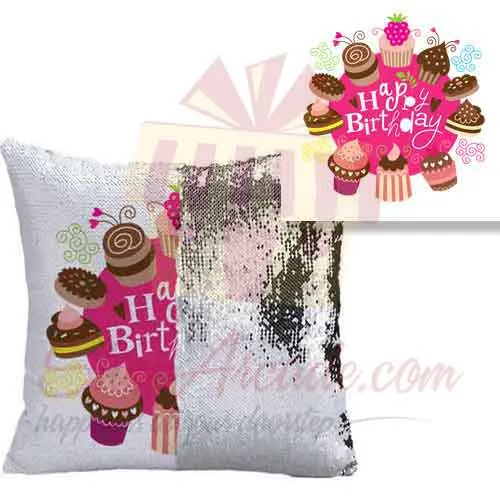 Birthday Sequin Cushion 1