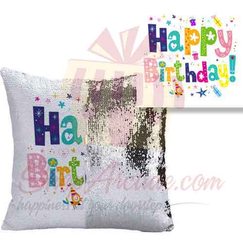 Birthday Sequin Cushion 2