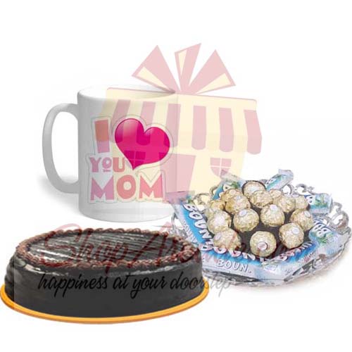 Chocolates, Cake And Mug For Mothers Day