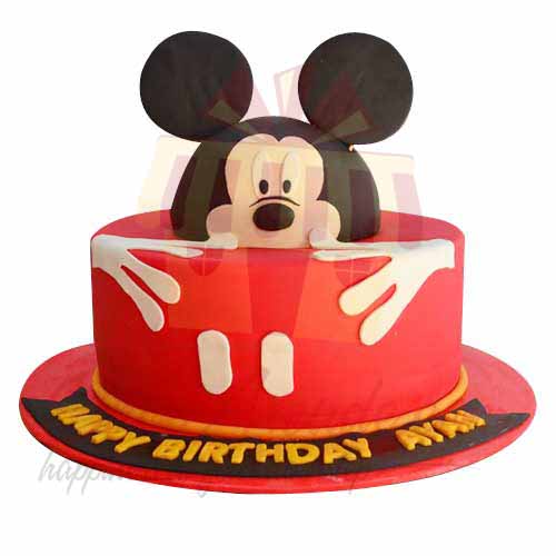Mickey Fondant Cake - Black And Brown 