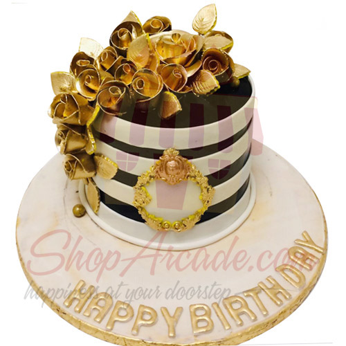 Gold Flower Cake-My New Bakery