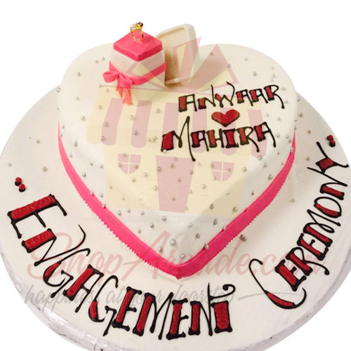 Engagement Heart Cake - My New Bakery