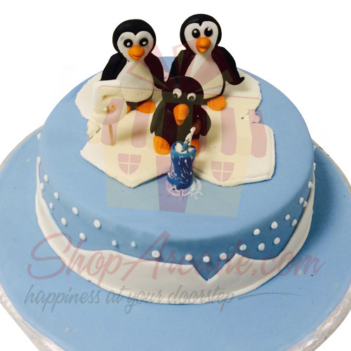 Penguin Bday Cake - My New Bakery