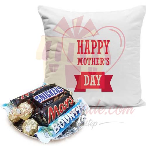 Mom Cushion With Chocs Basket