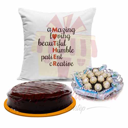 Mother Cushion Choc Tray And Cake