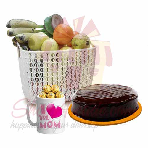 Fruits Cake With Choc Mom Mug