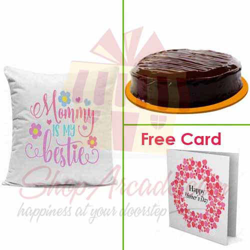 Cake And Cushion With Free Card