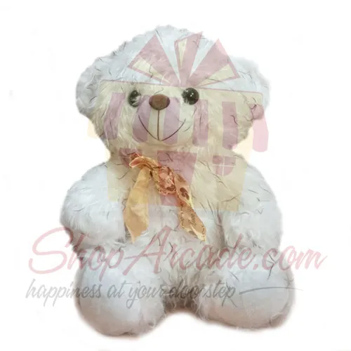 White Furry Bear 18 Inches