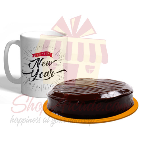 Cake With Happy New Year Mug