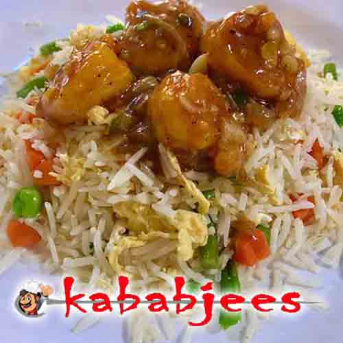 Prawn Manchurian Fried Rice Kababjees