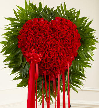 Red Roses Heart Basket