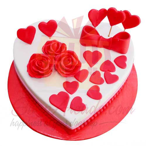 Rose Heart Cake 5lbs-Black And Brown