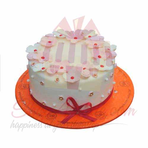 Pink And White Flower Cake - Sachas