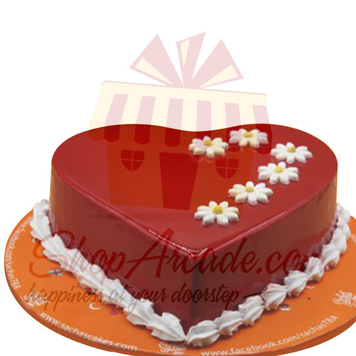 Red Heart Cake By Sachas